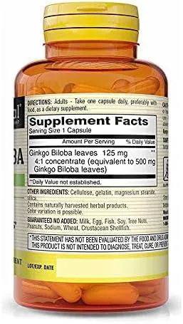 MASON NATURAL - MASON NATURAL Ginkgo Biloba 60 Capsulas 3 Pack - The Red Vitamin MX - Suplementos Alimenticios - {{ shop.shopifyCountryName }}