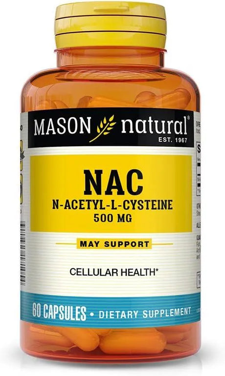 MASON NATURAL - Mason Natural NAC N-Acetyl L-Cysteine 500Mg. 60 Capsulas - The Red Vitamin MX - Suplementos Alimenticios - {{ shop.shopifyCountryName }}