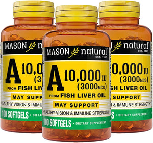 MASON NATURAL - Mason Natural Vitamin A 10000 IU 300 Capsulas Blandas - The Red Vitamin MX - Suplementos Alimenticios - {{ shop.shopifyCountryName }}