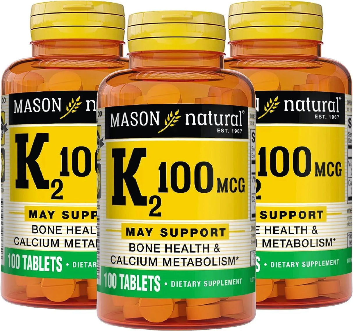 MASON NATURAL - Mason Natural Vitamin K2 100mcg 300 Tabletas - The Red Vitamin MX - Suplementos Alimenticios - {{ shop.shopifyCountryName }}