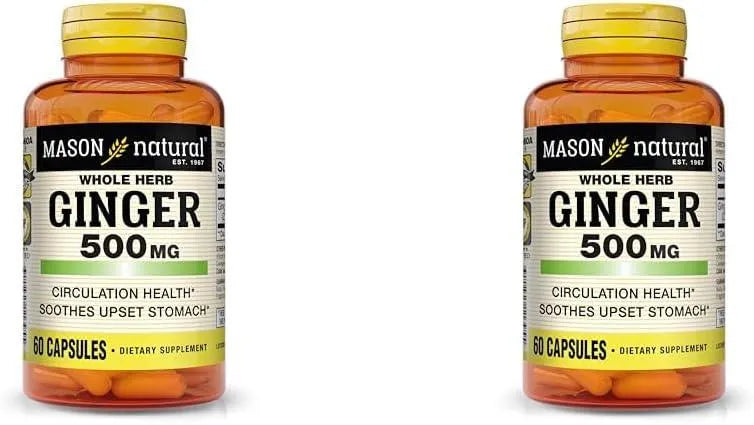 MASON NATURAL - MASON NATURAL Whole Herb Ginger 500Mg. 60 Capsulas 2 Pack - The Red Vitamin MX - Suplementos Alimenticios - {{ shop.shopifyCountryName }}