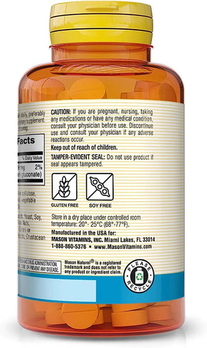 MASON NATURAL - Mason Vitamins Potassium Gluconate 595Mg. 100 Tabletas 3 Pack - The Red Vitamin MX - Suplementos Alimenticios - {{ shop.shopifyCountryName }}