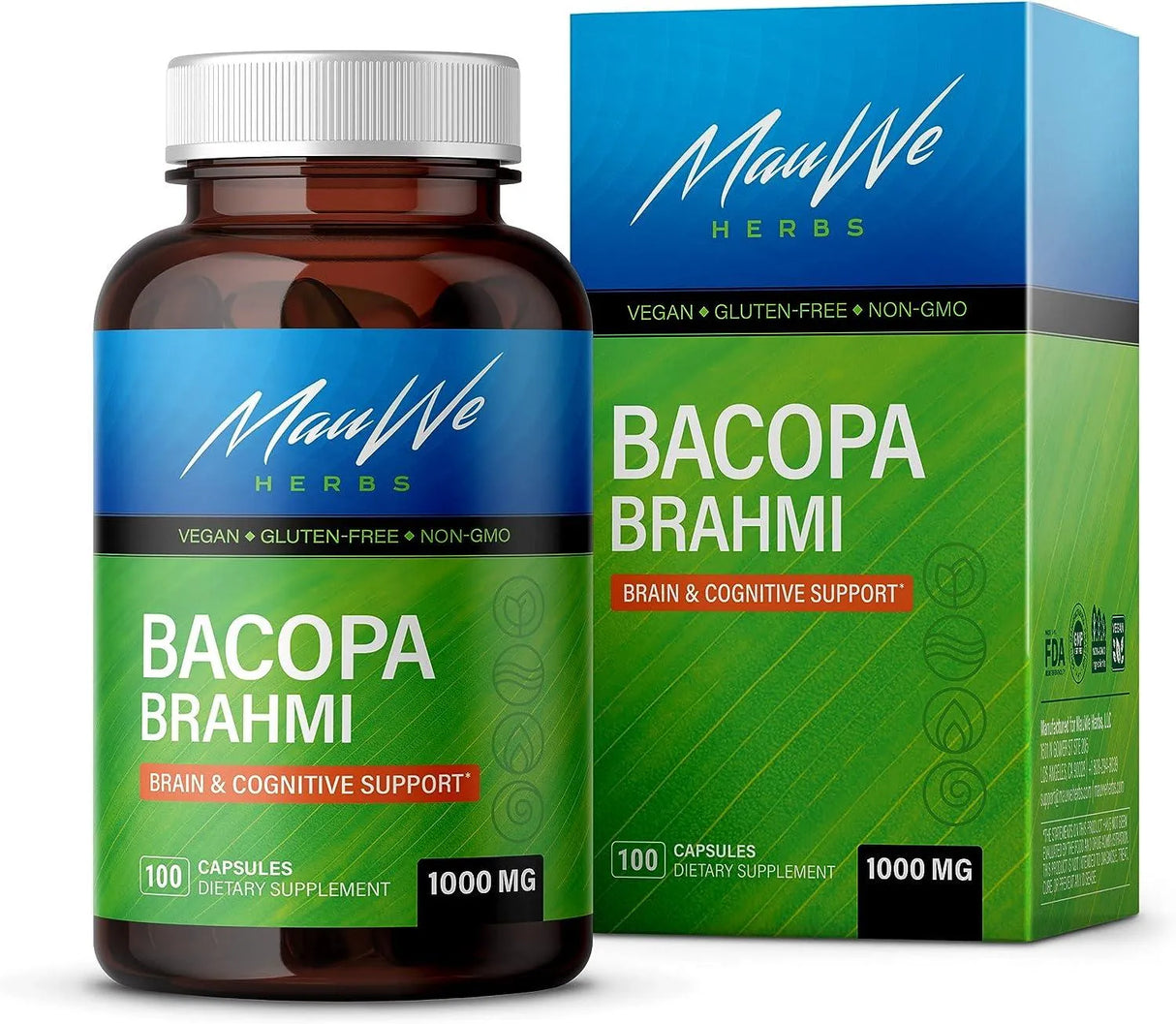 MAUWE HERBS - MAUWE HERBS Bacopa Capsules 1000Mg. 100 Capsulas - The Red Vitamin MX - Suplementos Alimenticios - {{ shop.shopifyCountryName }}