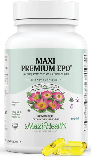 MAXI HEALTH - Maxi Health Organic Evening Primrose Oil Capsules 1500Mg. 90 Capsulas - The Red Vitamin MX - Suplementos Alimenticios - {{ shop.shopifyCountryName }}