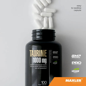 MAXLER - Maxler Taurine 1000Mg. 100 Capsulas - The Red Vitamin MX - Suplementos Alimenticios - {{ shop.shopifyCountryName }}