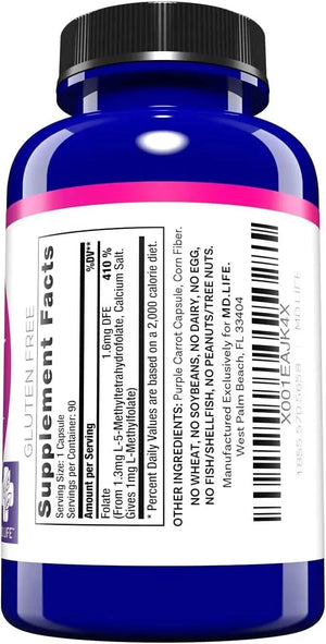 MD LIFE - MD Life L Methylfolate 1 Mg. 90 Capsulas - The Red Vitamin MX - Suplementos Alimenticios - {{ shop.shopifyCountryName }}