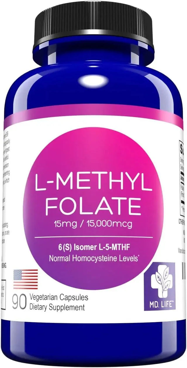 MD LIFE - MD Life L Methylfolate 15Mg. 90 Capsulas - The Red Vitamin MX - Suplementos Alimenticios - {{ shop.shopifyCountryName }}