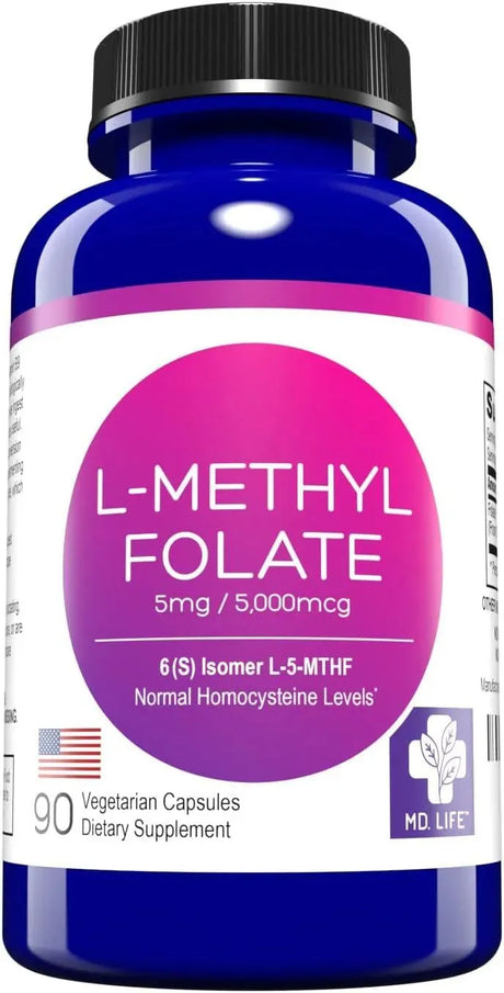 MD LIFE - MD Life L-Methylfolate 5Mg. 90 Capsulas - The Red Vitamin MX - Suplementos Alimenticios - {{ shop.shopifyCountryName }}