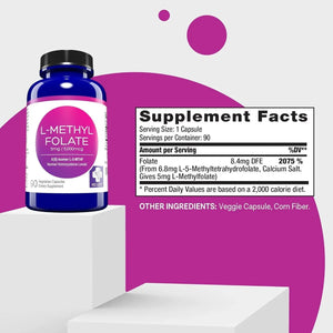 MD LIFE - MD Life L-Methylfolate 5Mg. 90 Capsulas - The Red Vitamin MX - Suplementos Alimenticios - {{ shop.shopifyCountryName }}