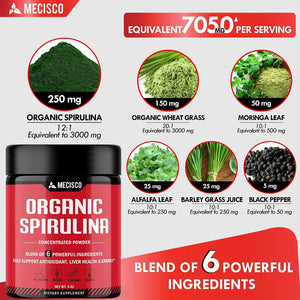 MECISCO - Mecisco 6 in 1 Spirulina Powder Organic 4 Oz. - The Red Vitamin MX - Suplementos Alimenticios - {{ shop.shopifyCountryName }}