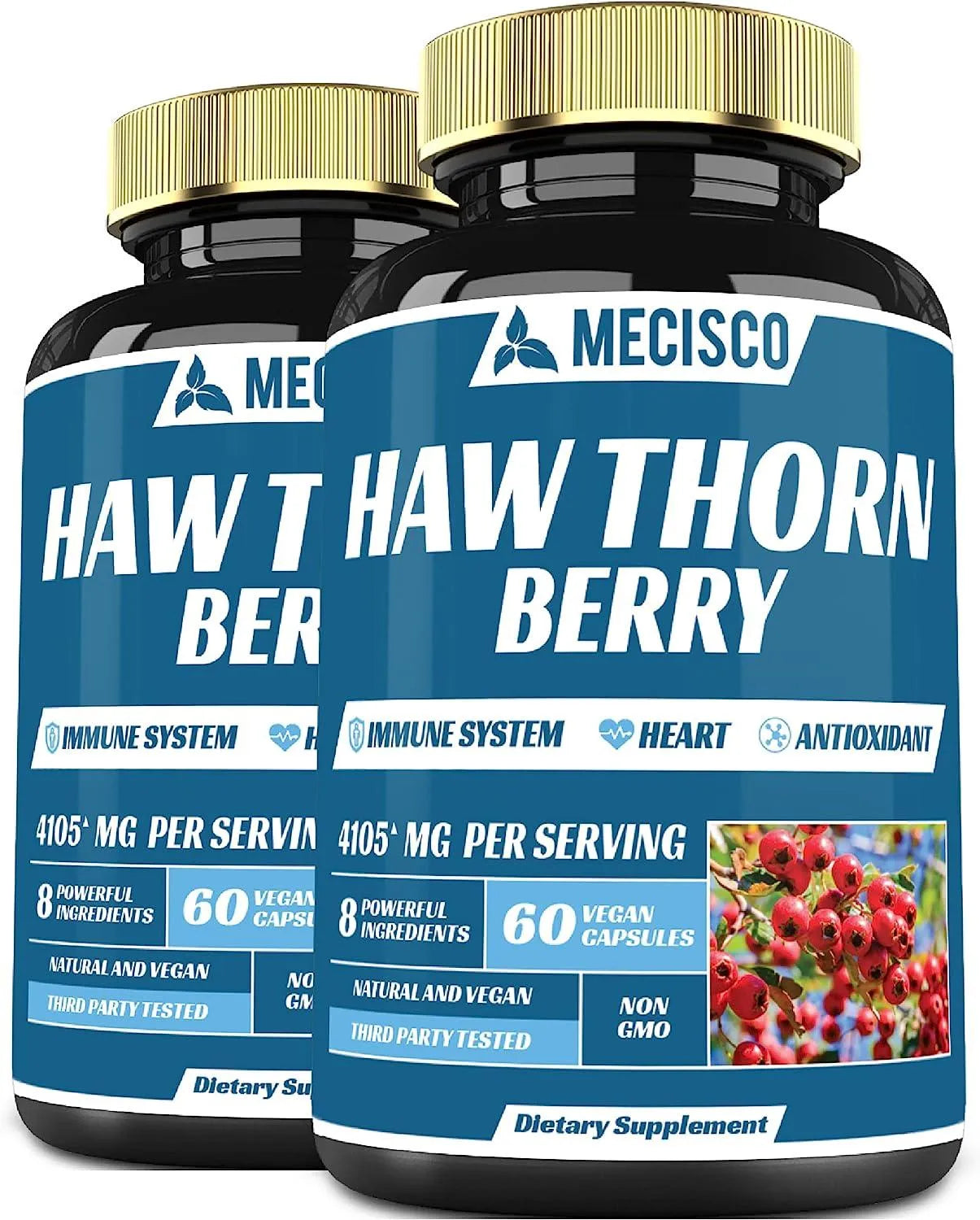 MECISCO - Mecisco Hawthorn Berry Extract Supplement 4105Mg. 60 Capsulas 2 Pack - The Red Vitamin MX - Suplementos Alimenticios - {{ shop.shopifyCountryName }}