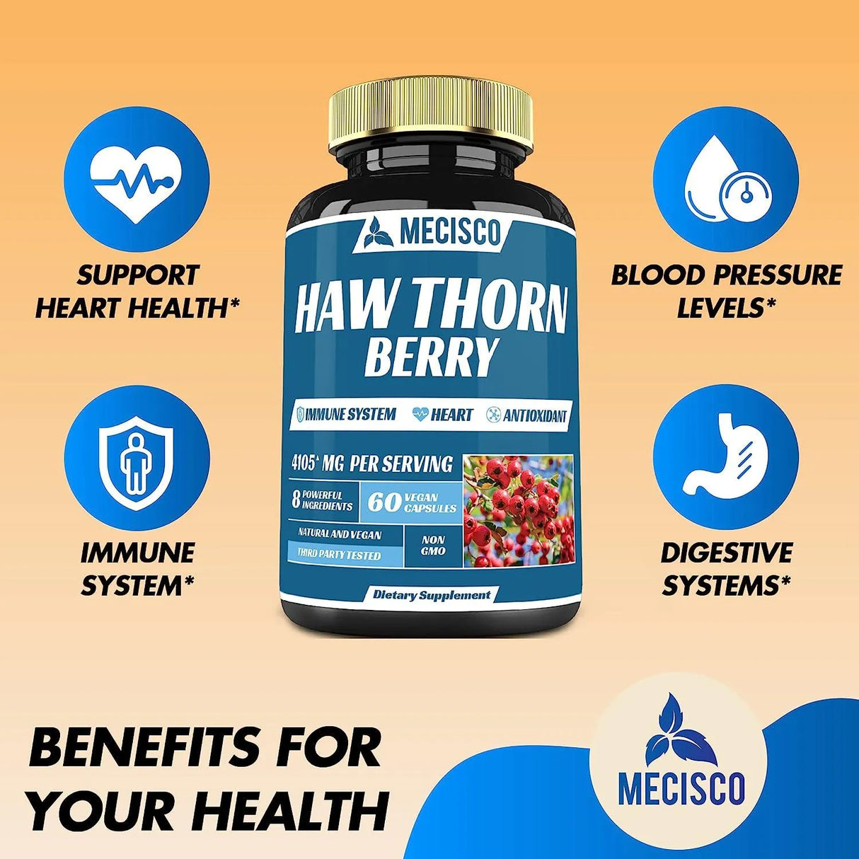 MECISCO - Mecisco Hawthorn Berry Extract Supplement 4105Mg. 60 Capsulas 2 Pack - The Red Vitamin MX - Suplementos Alimenticios - {{ shop.shopifyCountryName }}