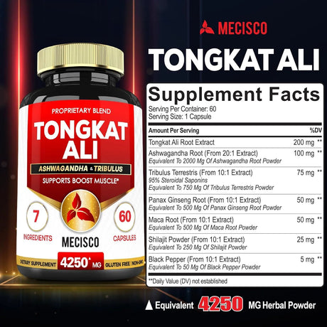 MECISCO - Mecisco Tongkat Ali with Tribulus Terrestris 4250Mg. 120 Capsulas - The Red Vitamin MX - Suplementos Alimenticios - {{ shop.shopifyCountryName }}