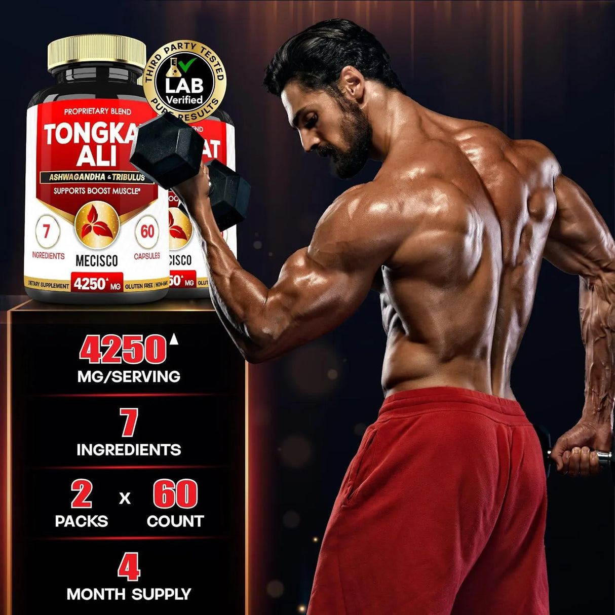 MECISCO - Mecisco Tongkat Ali with Tribulus Terrestris 4250Mg. 120 Capsulas - The Red Vitamin MX - Suplementos Alimenticios - {{ shop.shopifyCountryName }}