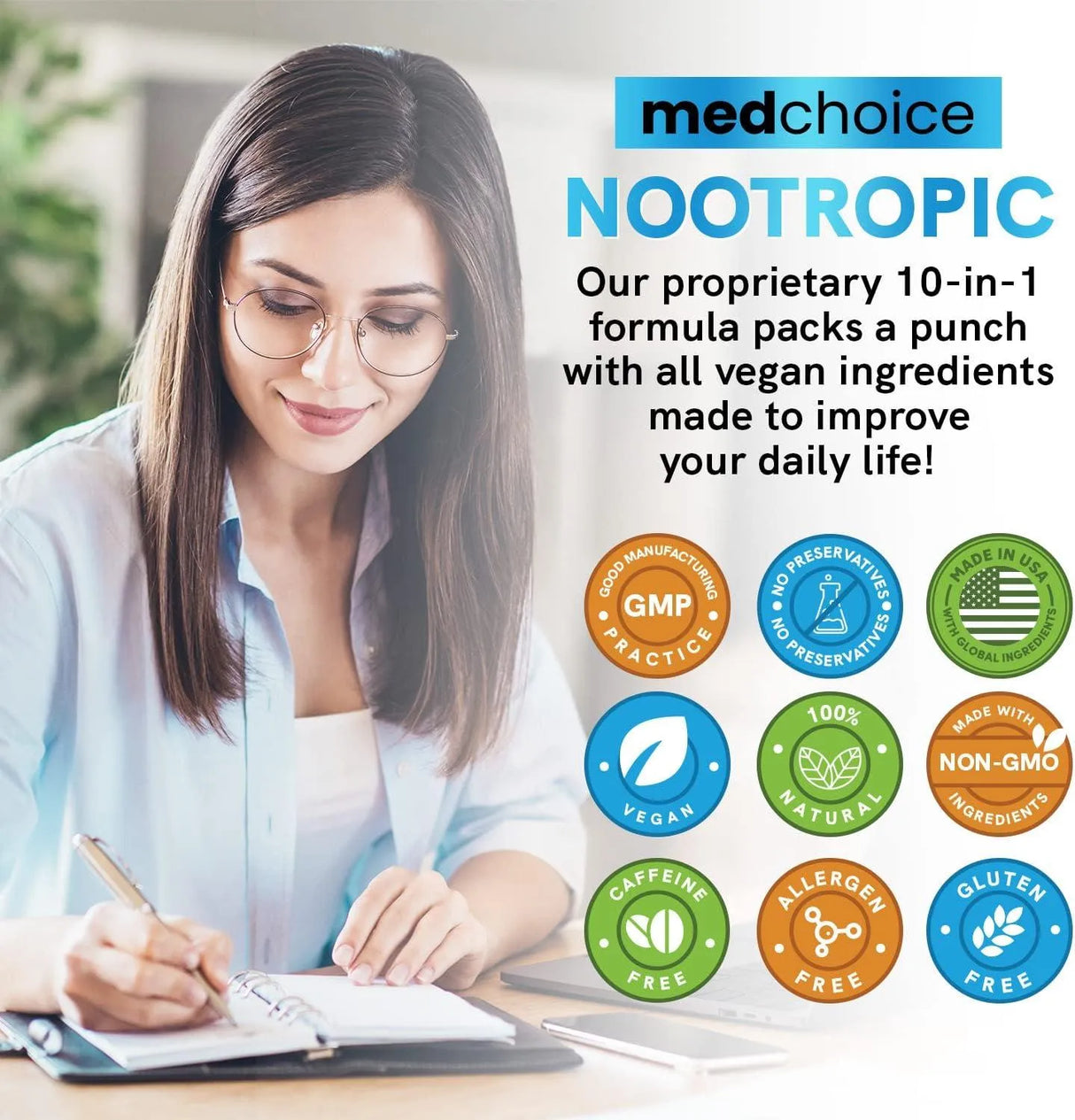 MEDCHOICE - Medchoice 10-in-1 Nootropic Brain Supplement 60 Capsulas - The Red Vitamin MX - Suplementos Alimenticios - {{ shop.shopifyCountryName }}