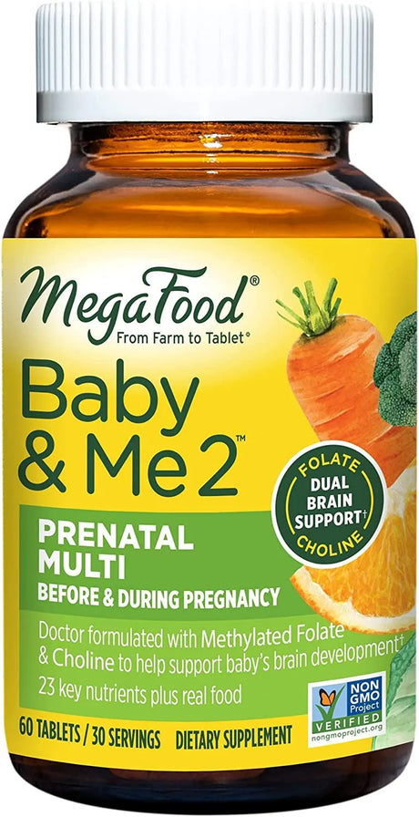 MEGAFOOD - MegaFood Baby & Me 2 Prenatal Multivitamin with Folate 60 Tabletas - The Red Vitamin MX - Suplementos Alimenticios - {{ shop.shopifyCountryName }}