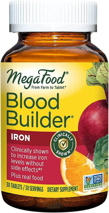 MEGAFOOD - MegaFood Blood Builder - Iron Supplement 30 Tabletas - The Red Vitamin MX - Suplementos Alimenticios - {{ shop.shopifyCountryName }}