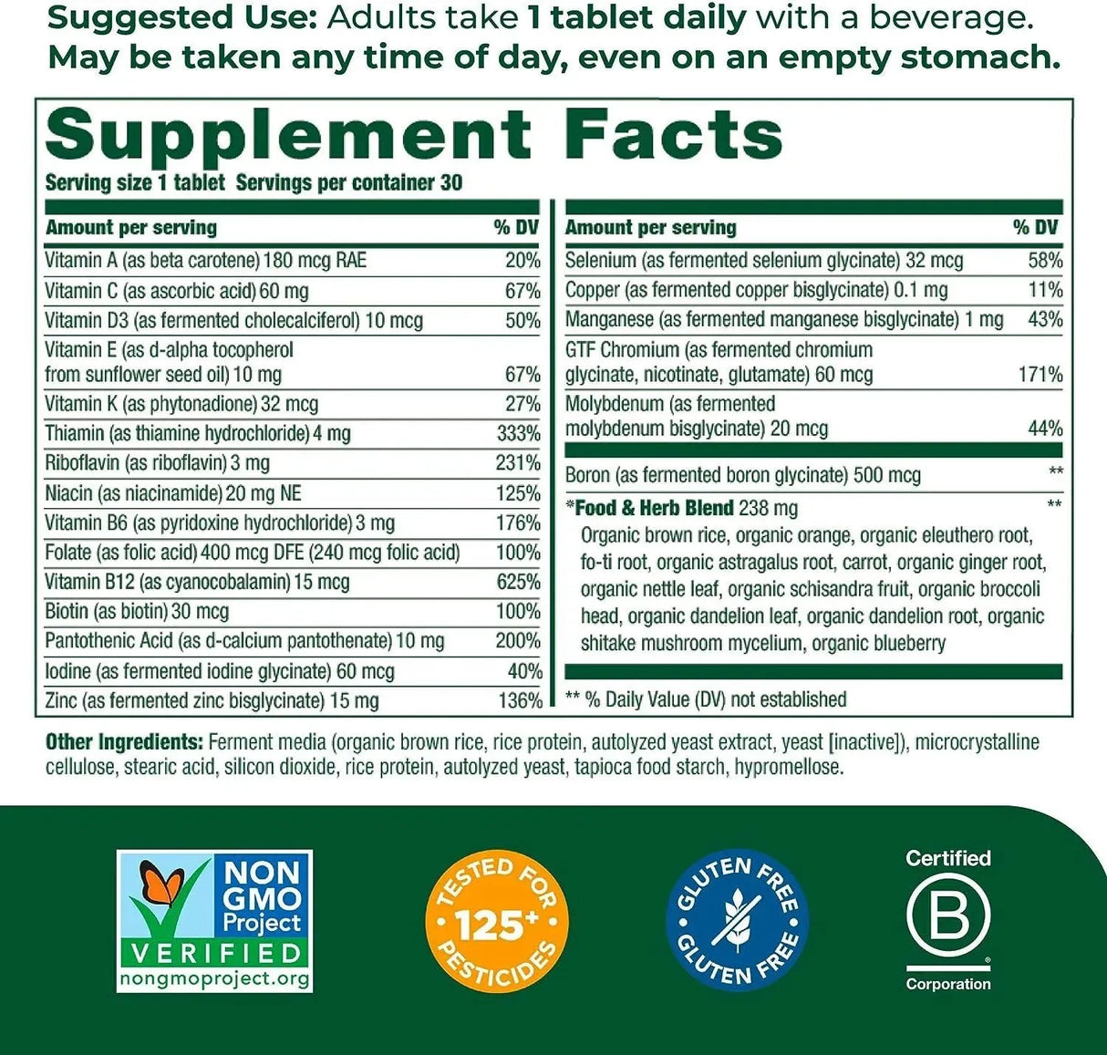MEGAFOOD - MegaFood Men's One Daily 30 Tabletas - The Red Vitamin MX - Suplementos Alimenticios - {{ shop.shopifyCountryName }}