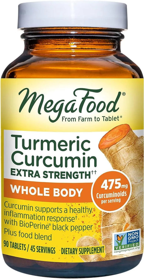 MEGAFOOD - MegaFood Turmeric Curcumin Extra Strength 90 Tabletas - The Red Vitamin MX - Suplementos Alimenticios - {{ shop.shopifyCountryName }}