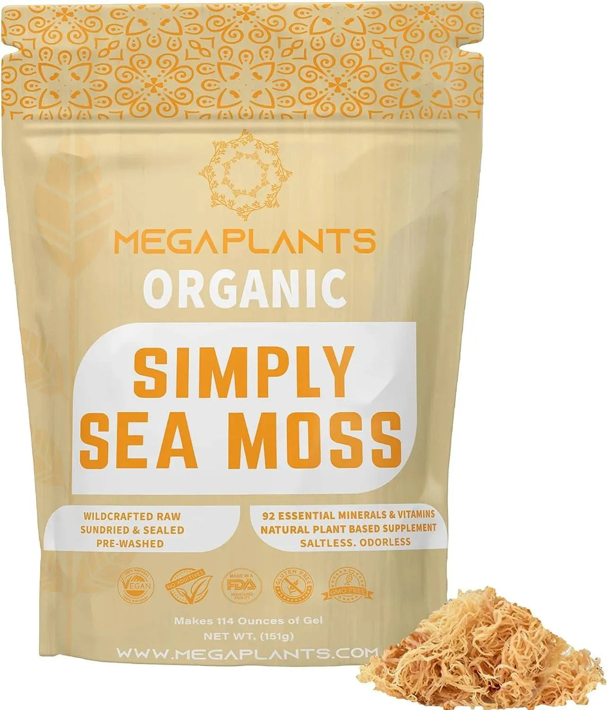 MEGAPLANTS - Megaplants Organic Sea Moss Powder 228 Servicios 151Gr. - The Red Vitamin MX - Suplementos Alimenticios - {{ shop.shopifyCountryName }}