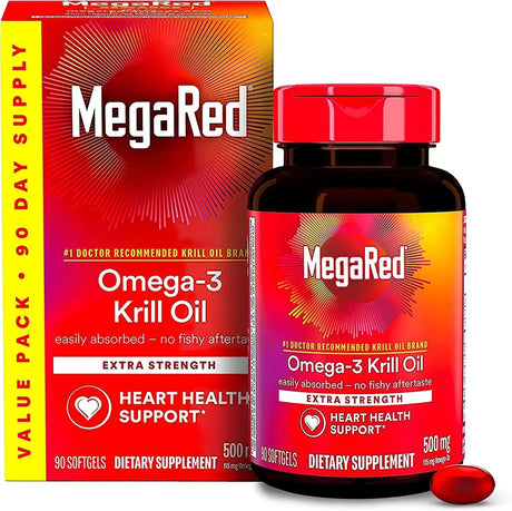 MEGARED - MegaRed Extra Strength Omega 3 Antarctic Krill Oil 500Mg. 90 Capsulas Blandas - The Red Vitamin MX - Suplementos Alimenticios - {{ shop.shopifyCountryName }}