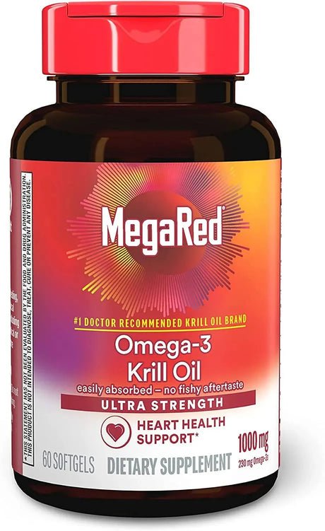 MEGARED - MegaRed Ultra Strength Omega 3 Antarctic Krill Oil 1000Mg. 60 Capsulas Blandas - The Red Vitamin MX - Suplementos Alimenticios - {{ shop.shopifyCountryName }}