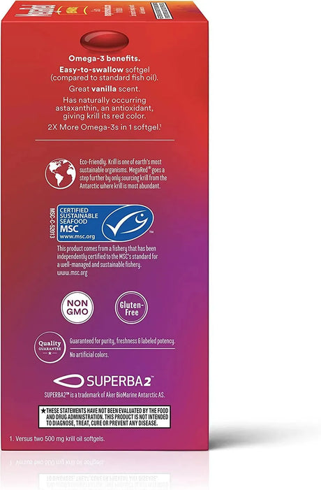 MEGARED - MegaRed Ultra Strength Omega 3 Antarctic Krill Oil 1000Mg. 60 Capsulas Blandas - The Red Vitamin MX - Suplementos Alimenticios - {{ shop.shopifyCountryName }}