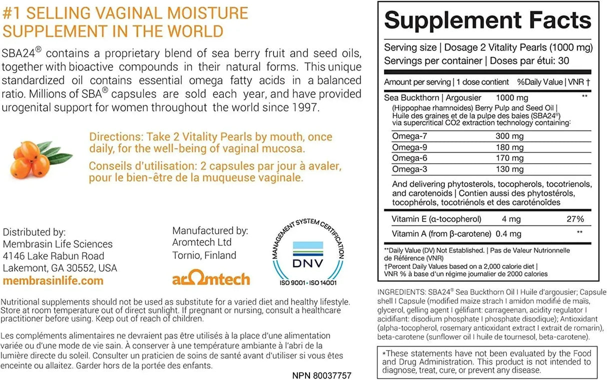 MEMBRASIN - Membrasin Vitality Pearls Estrogen-Free Feminine Moisture Oral Supplement 60 Capsulas Blandas - The Red Vitamin MX - Suplemento De Humedad Vaginal - {{ shop.shopifyCountryName }}