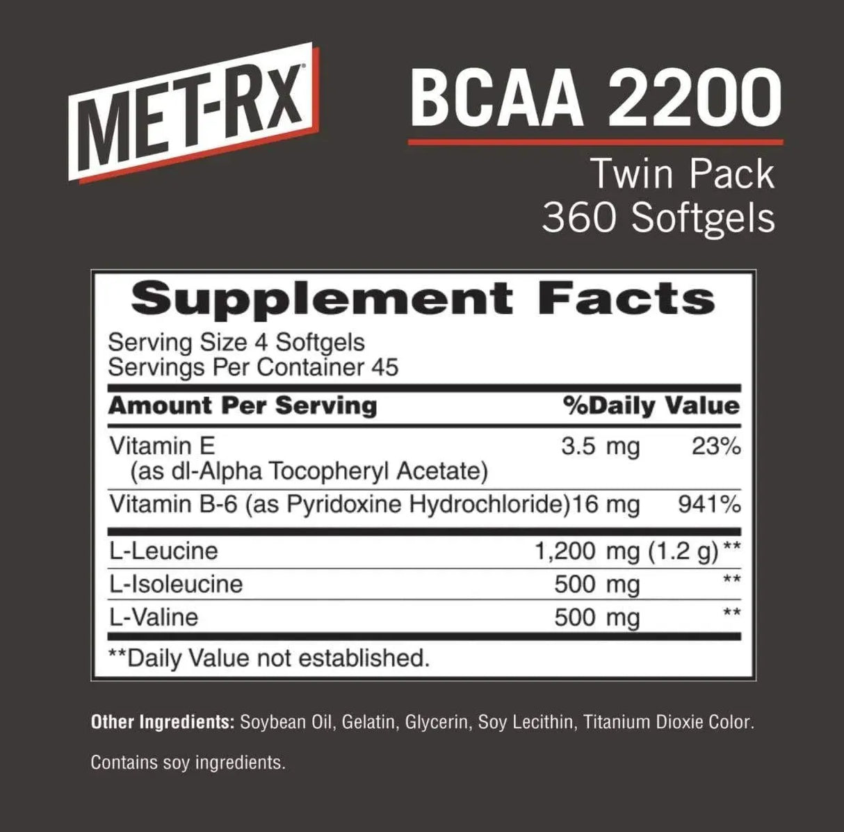 MET-RX - MET-Rx BCAA 2200 Amino Acid 180 Capsulas Blandas 2 Pack - The Red Vitamin MX - Suplementos Alimenticios - {{ shop.shopifyCountryName }}