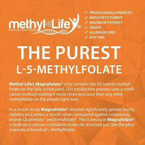 METHYL-LIFE - Methyl-Life Purest L-Methylfolate 5Mg. 90 Tabletas Masticables - The Red Vitamin MX - Suplementos Alimenticios - {{ shop.shopifyCountryName }}