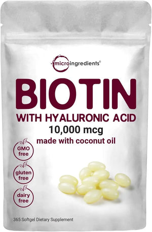 MICRO INGREDIENTS - Micro Ingredients Biotin 10,000mcg 365 Capsulas Blandas - The Red Vitamin MX - Suplementos Alimenticios - {{ shop.shopifyCountryName }}