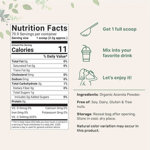 MICRO INGREDIENTS - Micro Ingredients Organic Acerola Powder 227Gr. - The Red Vitamin MX - Suplementos Alimenticios - {{ shop.shopifyCountryName }}