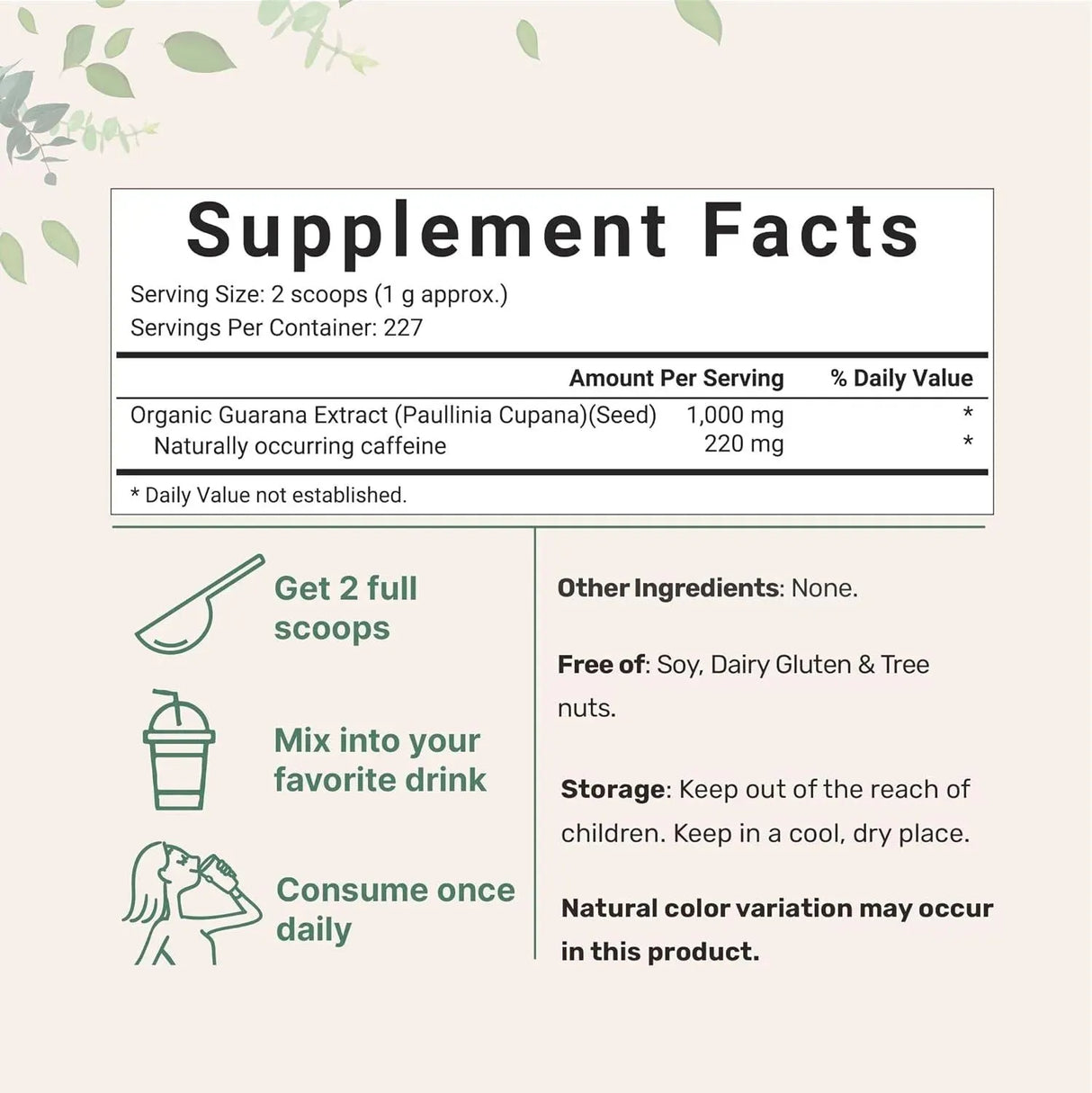 MICRO INGREDIENTS - Micro Ingredients Organic Guarana Powder 1,000Mg. 227Gr. - The Red Vitamin MX - Suplementos Alimenticios - {{ shop.shopifyCountryName }}