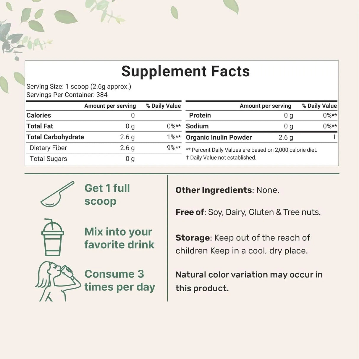 MICRO INGREDIENTS - Micro Ingredients Organic Inulin FOS Powder 998Gr. - The Red Vitamin MX - Suplementos Alimenticios - {{ shop.shopifyCountryName }}