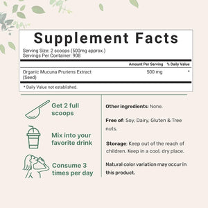 MICRO INGREDIENTS - Micro Ingredients Organic Mucuna Pruriens Extract Powder 454Gr. - The Red Vitamin MX - Suplementos Alimenticios - {{ shop.shopifyCountryName }}