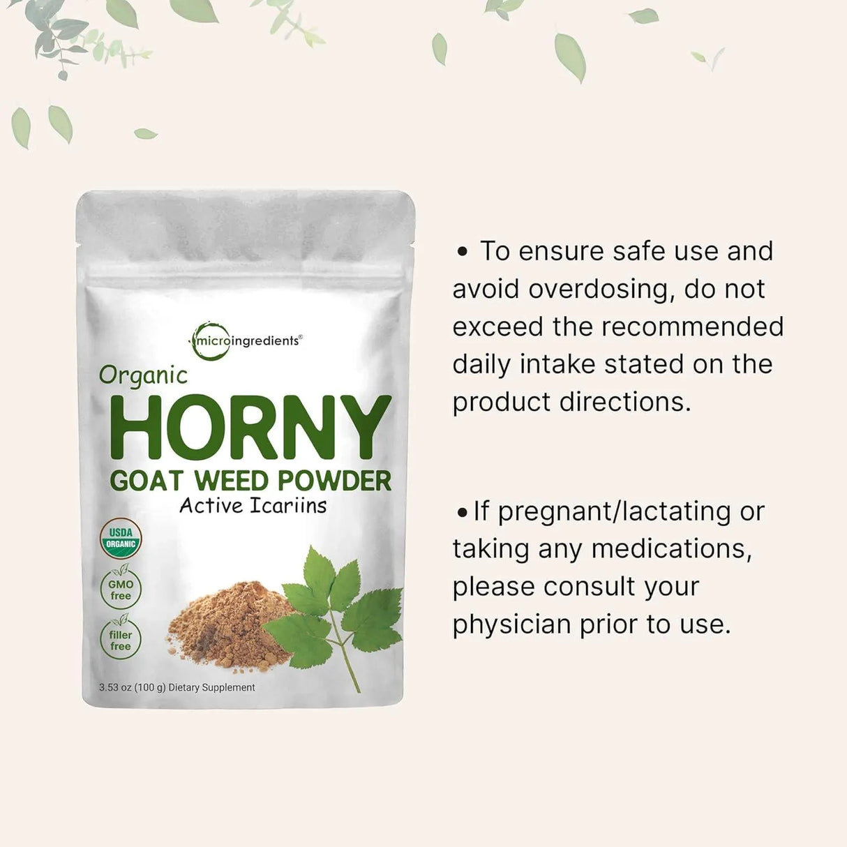 MICRO INGREDIENTS - Micro Ingredients Organic Pure Horny Goat Weed 100Gr. - The Red Vitamin MX - Suplementos Alimenticios - {{ shop.shopifyCountryName }}