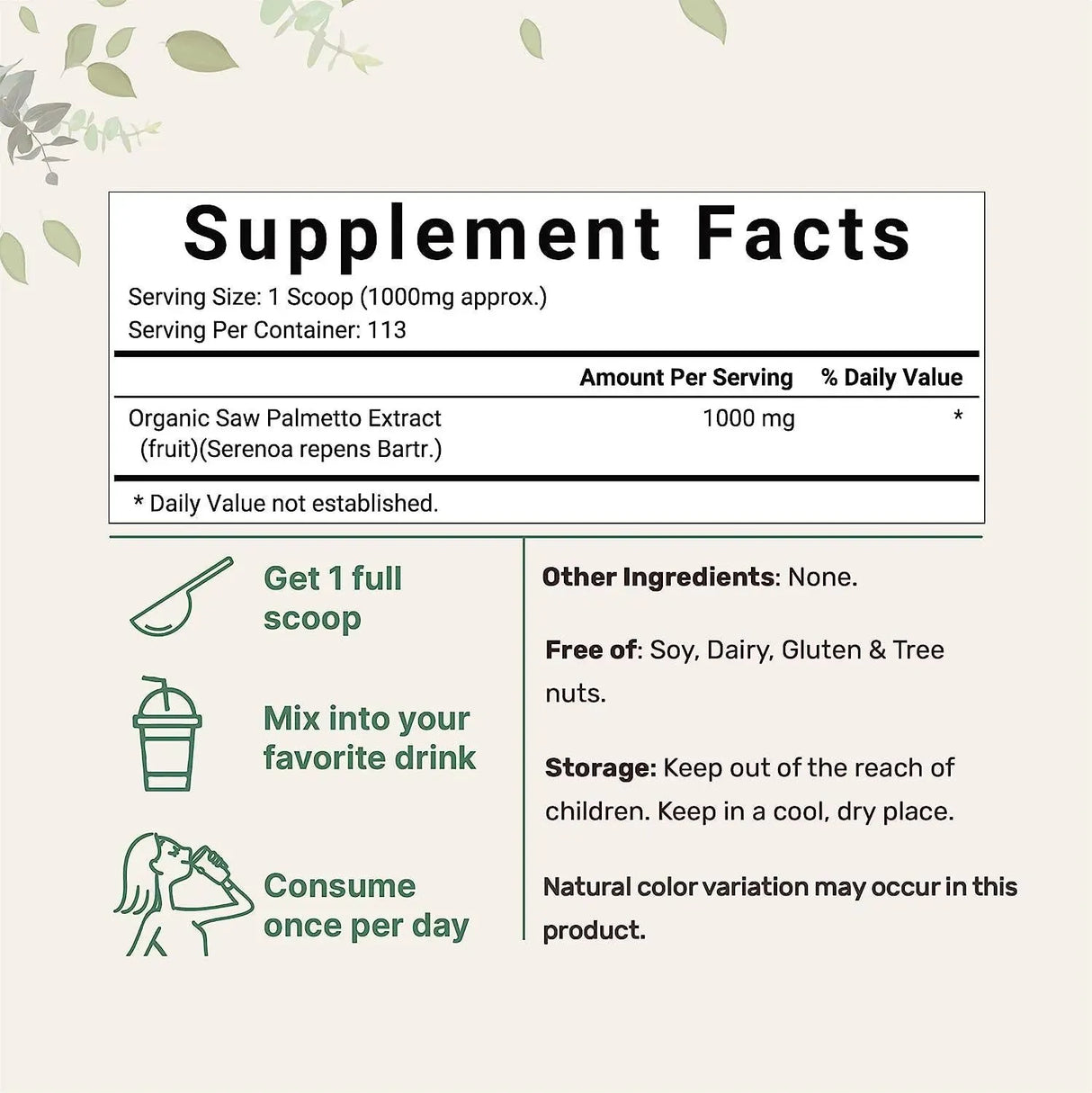 MICRO INGREDIENTS - Micro Ingredients Organic Saw Palmetto Powder 113Gr. - The Red Vitamin MX - Suplementos Alimenticios - {{ shop.shopifyCountryName }}