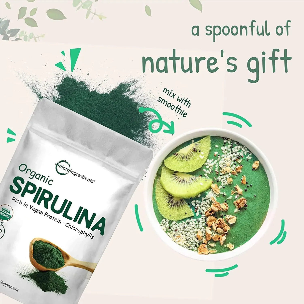 MICRO INGREDIENTS - Micro Ingredients Organic Spirulina Powder 454Gr. - The Red Vitamin MX - Suplementos Alimenticios - {{ shop.shopifyCountryName }}