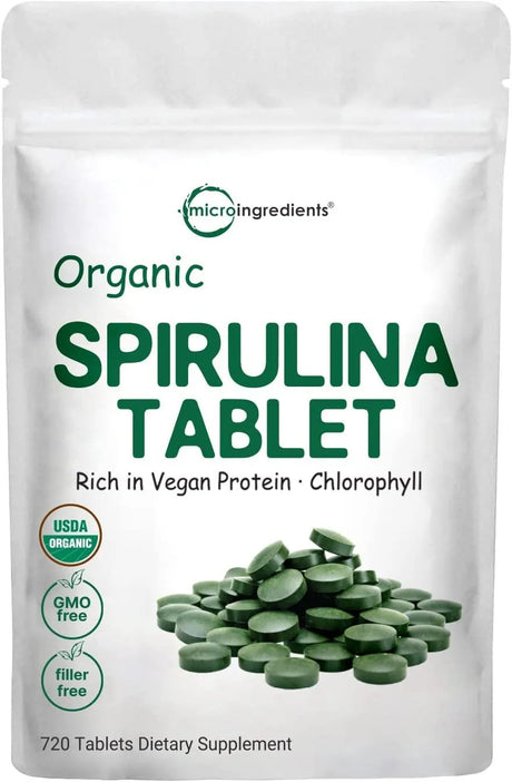 MICRO INGREDIENTS - Micro Ingredients Organic Spirulina Supplement 3000Mg. 720 Tabletas - The Red Vitamin MX - Suplementos Alimenticios - {{ shop.shopifyCountryName }}