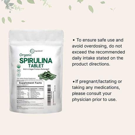 MICRO INGREDIENTS - Micro Ingredients Organic Spirulina Supplement 3000Mg. 720 Tabletas - The Red Vitamin MX - Suplementos Alimenticios - {{ shop.shopifyCountryName }}