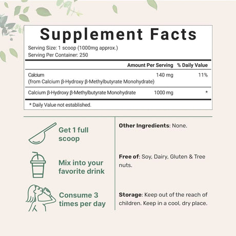 MICRO INGREDIENTS - Micro Ingredients Pure HMB Powder 250Gr. - The Red Vitamin MX - Suplementos Alimenticios - {{ shop.shopifyCountryName }}