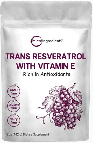 MICRO INGREDIENTS - Micro Ingredients Pure Trans-Resveratrol Powder 142Gr. - The Red Vitamin MX - Suplementos Alimenticios - {{ shop.shopifyCountryName }}