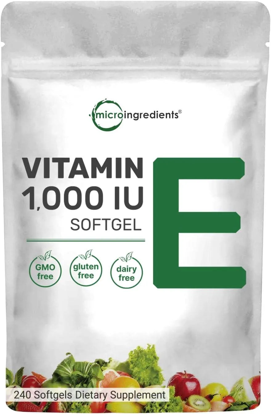 MICRO INGREDIENTS - Micro Ingredients Vitamin E 1000 IU 240 Capsulas Blandas - The Red Vitamin MX - Suplementos Alimenticios - {{ shop.shopifyCountryName }}