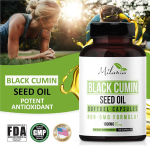 MILANIA - Milania Black Cumin Seed Oil 120 Capsulas Blandas - The Red Vitamin MX - Suplementos Alimenticios - {{ shop.shopifyCountryName }}