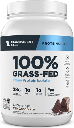 Transparent Labs Grass-Fed Whey Protein Isolate 30 Servicios 2.3Lb.