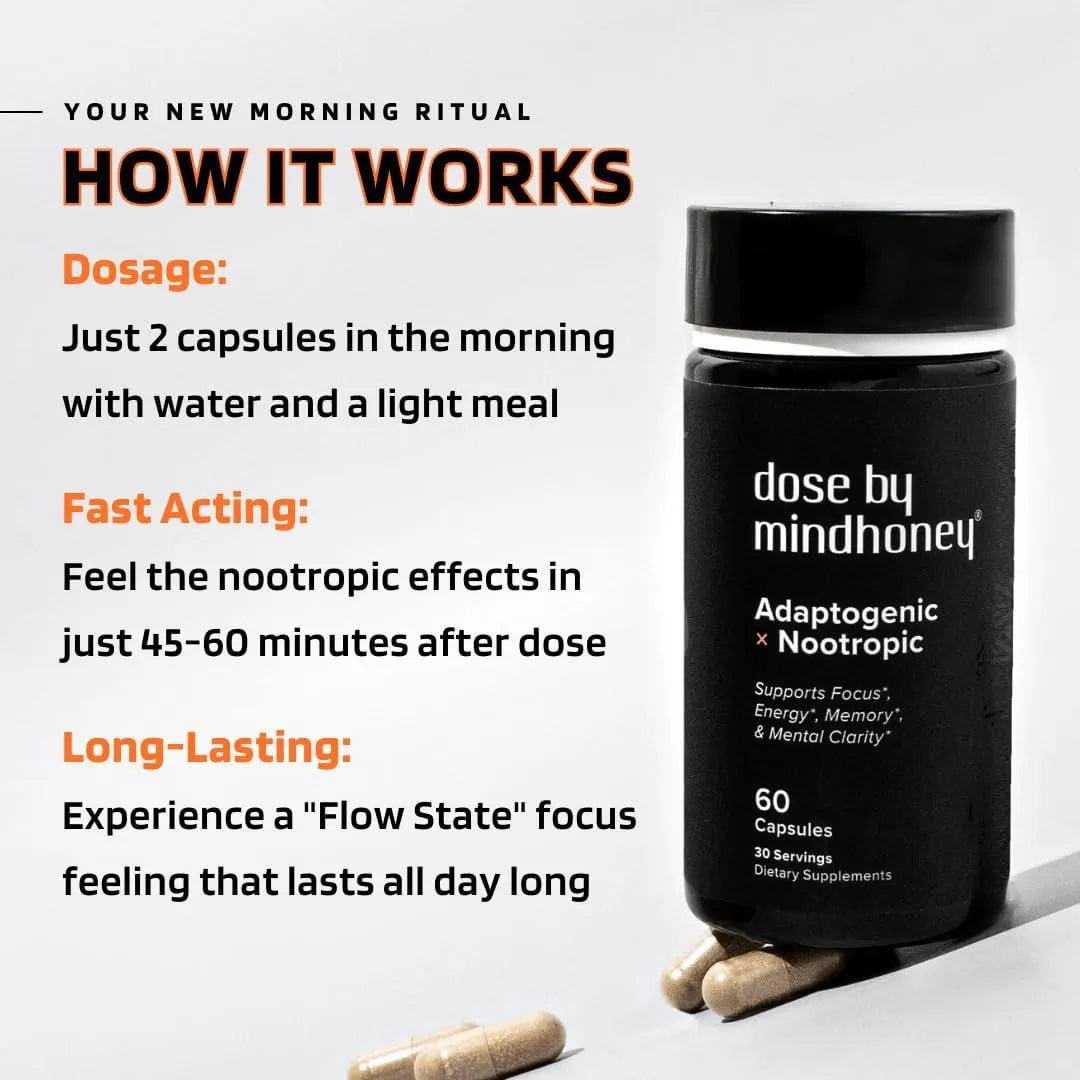 MINDHONEY - Mindhoney Dose All-in-One Nootropic Brain Supplement 60 Capsulas - The Red Vitamin MX - Suplementos Alimenticios - {{ shop.shopifyCountryName }}