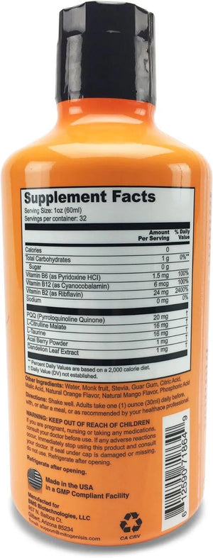 MITOGENESIS - Mitogenesis Super PQQ Liquid 20Mg. 946Ml. - The Red Vitamin MX - Suplementos Alimenticios - {{ shop.shopifyCountryName }}