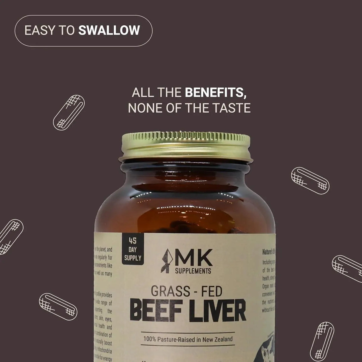 MK SUPPLEMENTS - MK Supplements Grass Fed Beef Liver 3000Mg. 300 Capsulas - The Red Vitamin MX - Suplementos Alimenticios - {{ shop.shopifyCountryName }}