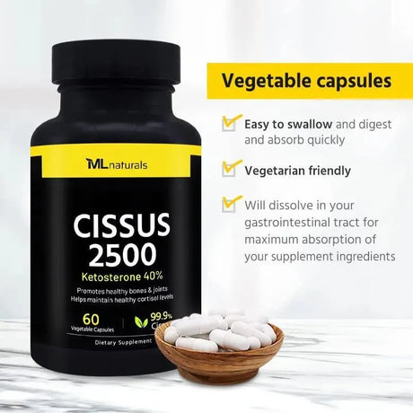 ML NATURALS - ML Naturals Cissus 2500Mg. 60 Capsulas - The Red Vitamin MX - Suplementos Alimenticios - {{ shop.shopifyCountryName }}