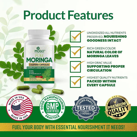 MOGO - MOGO Organic Moringa 180 Capsulas - The Red Vitamin MX - Suplementos Alimenticios - {{ shop.shopifyCountryName }}